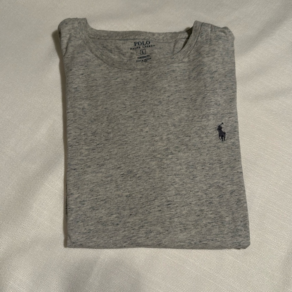 Polo Ralph Lauren Custom Fit  short sleeve T-Shirt Men Size Large Heather Gray